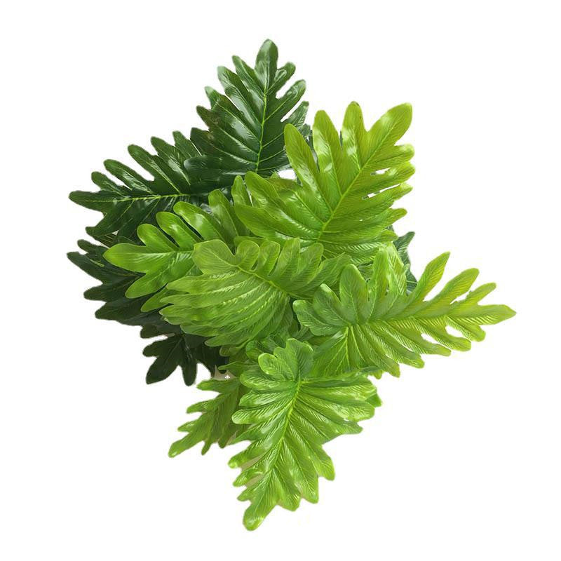 Simulation of Iron Tree Palm, Sky Anemone, fern leaves, faux plant, potted elegance
