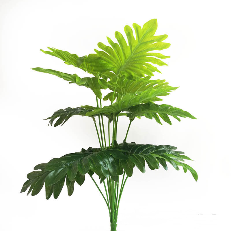 Simulation of Iron Tree Palm, Sky Anemone, fern leaves, faux plant, potted elegance