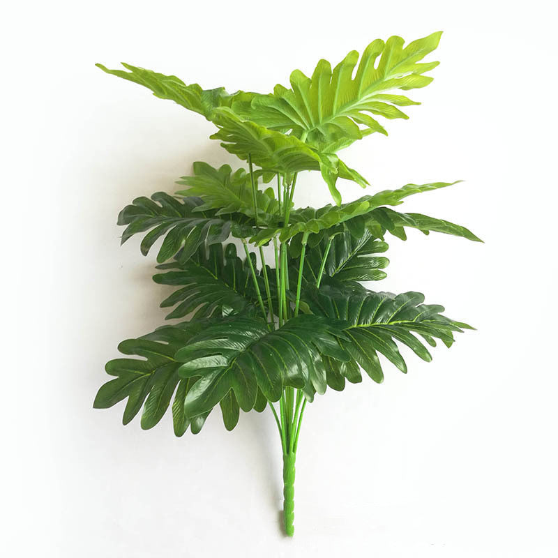 Simulation of Iron Tree Palm, Sky Anemone, fern leaves, faux plant, potted elegance
