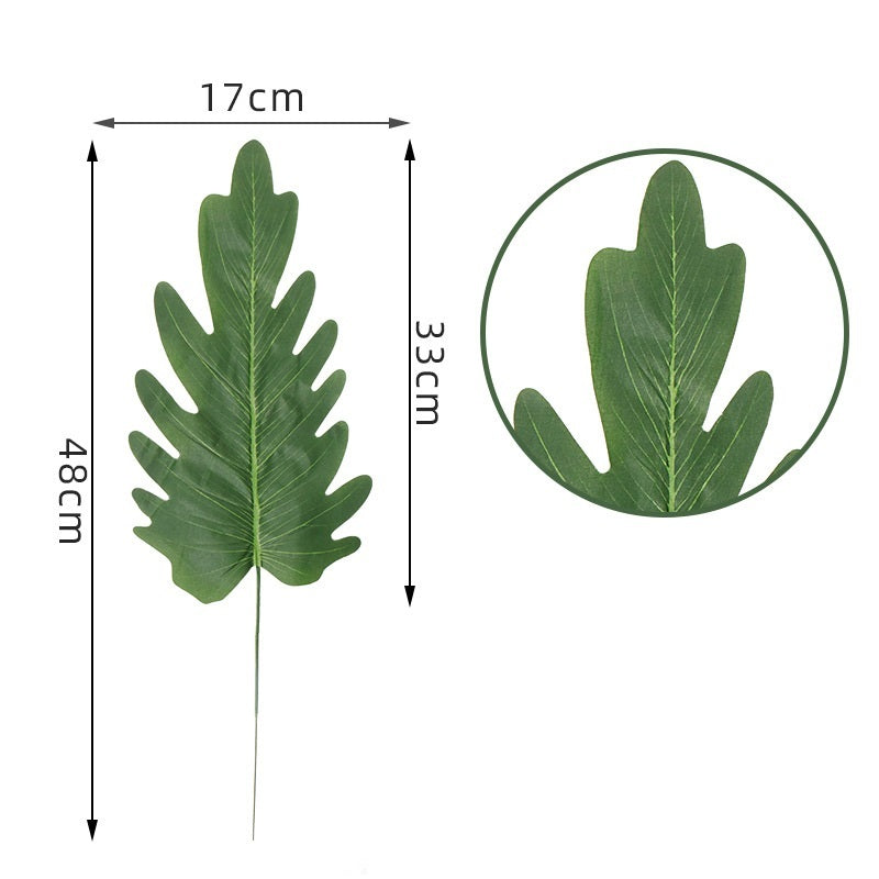 Faux green plant leaves, elegant decor, elephant ears plant, Creative vases, Turtle shell shape leaves, single leaf
