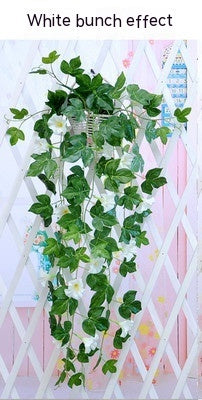 Simulation Plant, Melbourne Cup decor, Morning Glory, hanging basket blooms, Wall Hanging plant, faux plant elegance