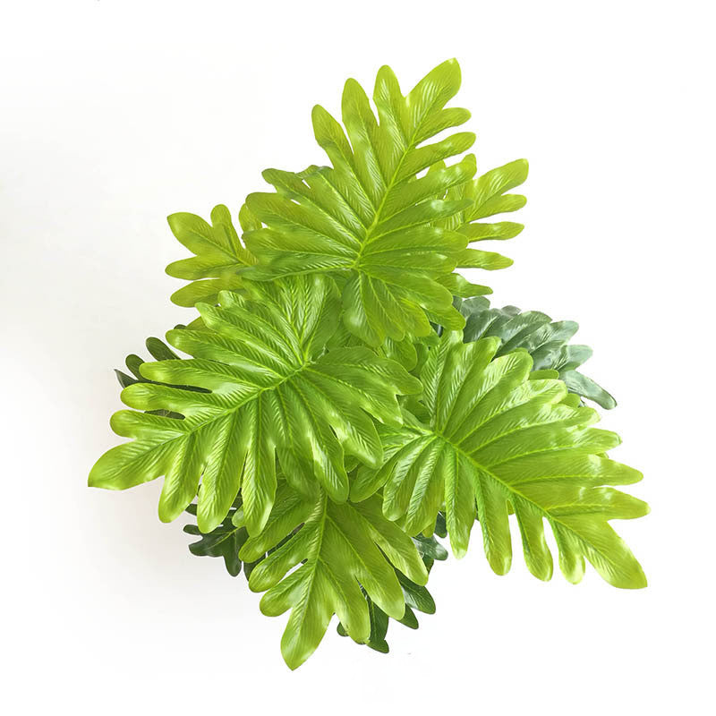 Simulation of Iron Tree Palm, Sky Anemone, fern leaves, faux plant, potted elegance