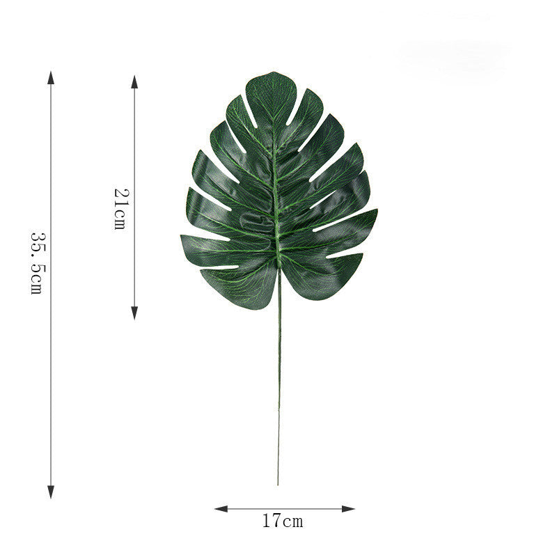 Faux green plant leaves, elegant decor, elephant ears plant, Creative vases, Turtle shell shape leaves, single leaf