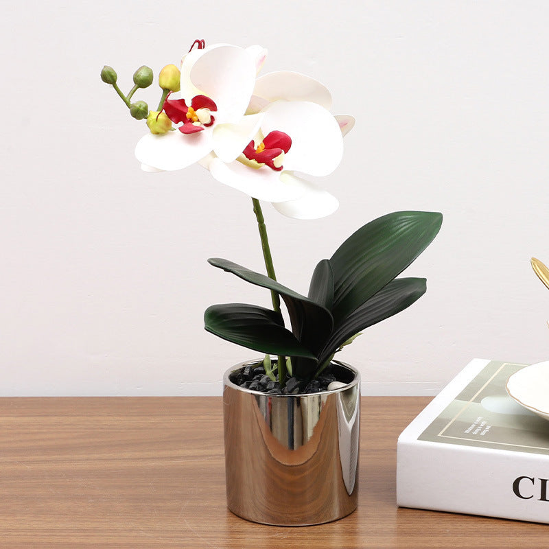 Orchid faux Plant, desk plant, Phalaenopsis Potted, Home elegance,  Living Room Decoration faux orchid