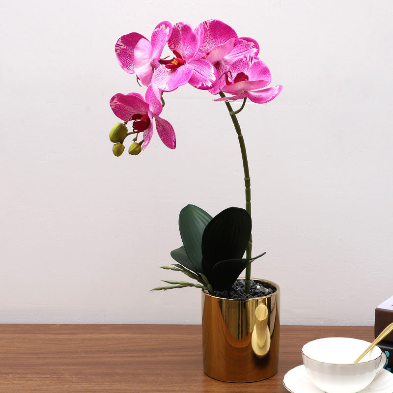 Orchid faux Plant, desk plant, Phalaenopsis Potted, Home elegance,  Living Room Decoration faux orchid