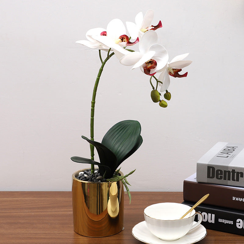 Orchid faux Plant, desk plant, Phalaenopsis Potted, Home elegance,  Living Room Decoration faux orchid