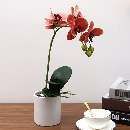 Orchid faux Plant, desk plant, Phalaenopsis Potted, Home elegance,  Living Room Decoration faux orchid