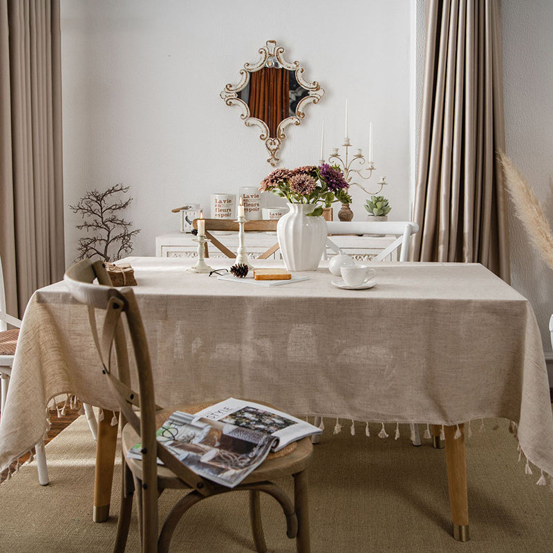 Cotton and Hemp look table cloth, easy iron, Rustic looking elegance, simple pleasures, serene vibe