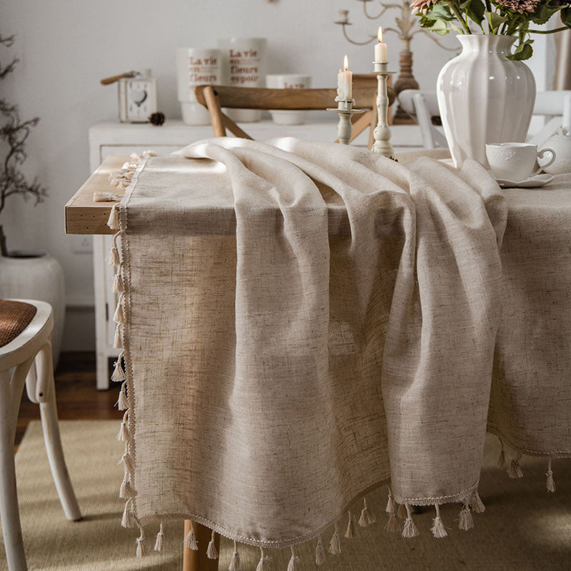 Cotton and Hemp look table cloth, easy iron, Rustic looking elegance, simple pleasures, serene vibe