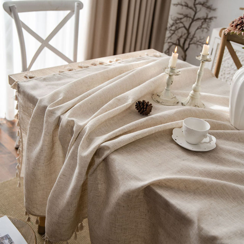 Cotton and Hemp look table cloth, easy iron, Rustic looking elegance, simple pleasures, serene vibe