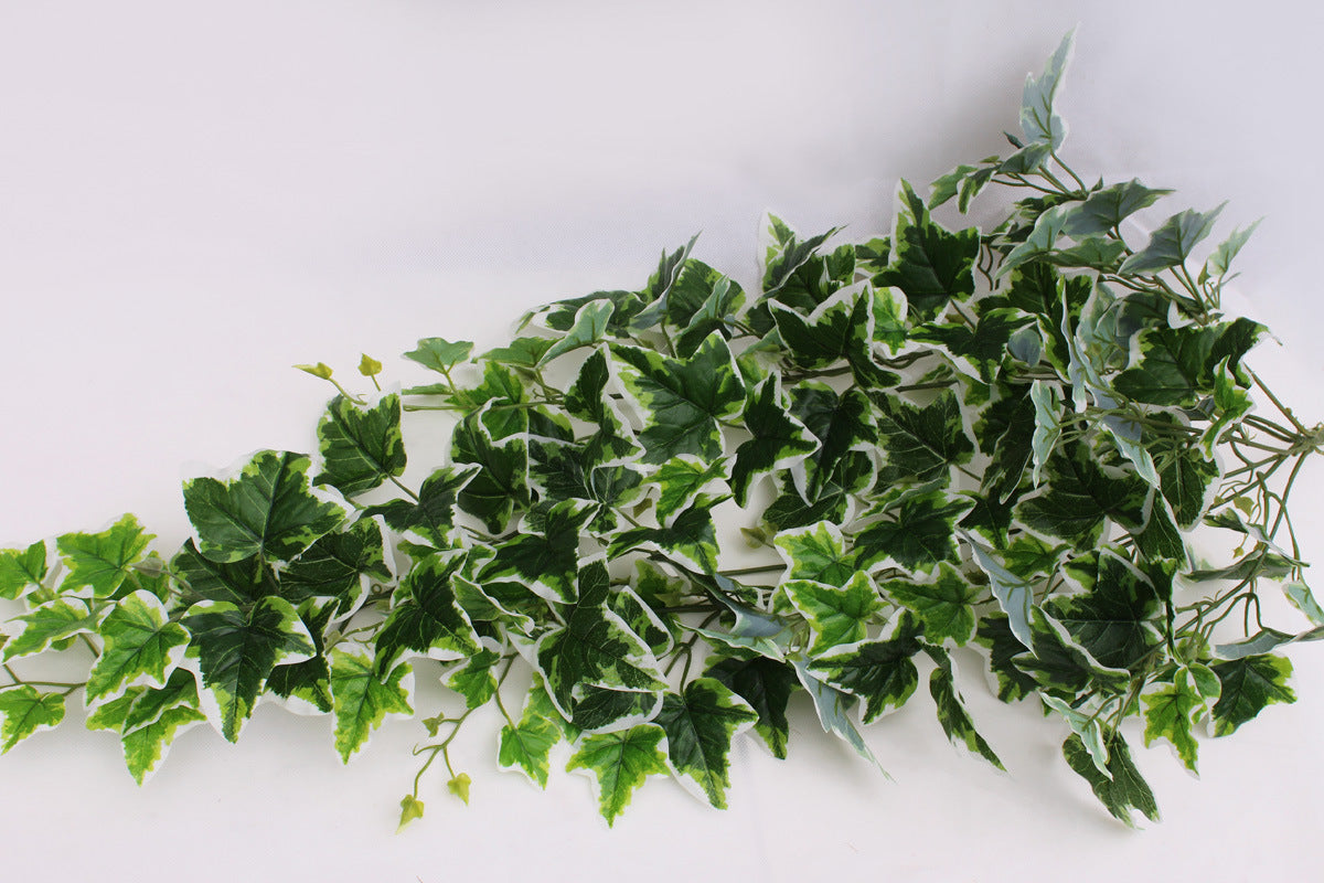 Simulation Green Ivy Plant,  Artificial White Edge Leaf,  faux wall hanging plant, decorative ivy