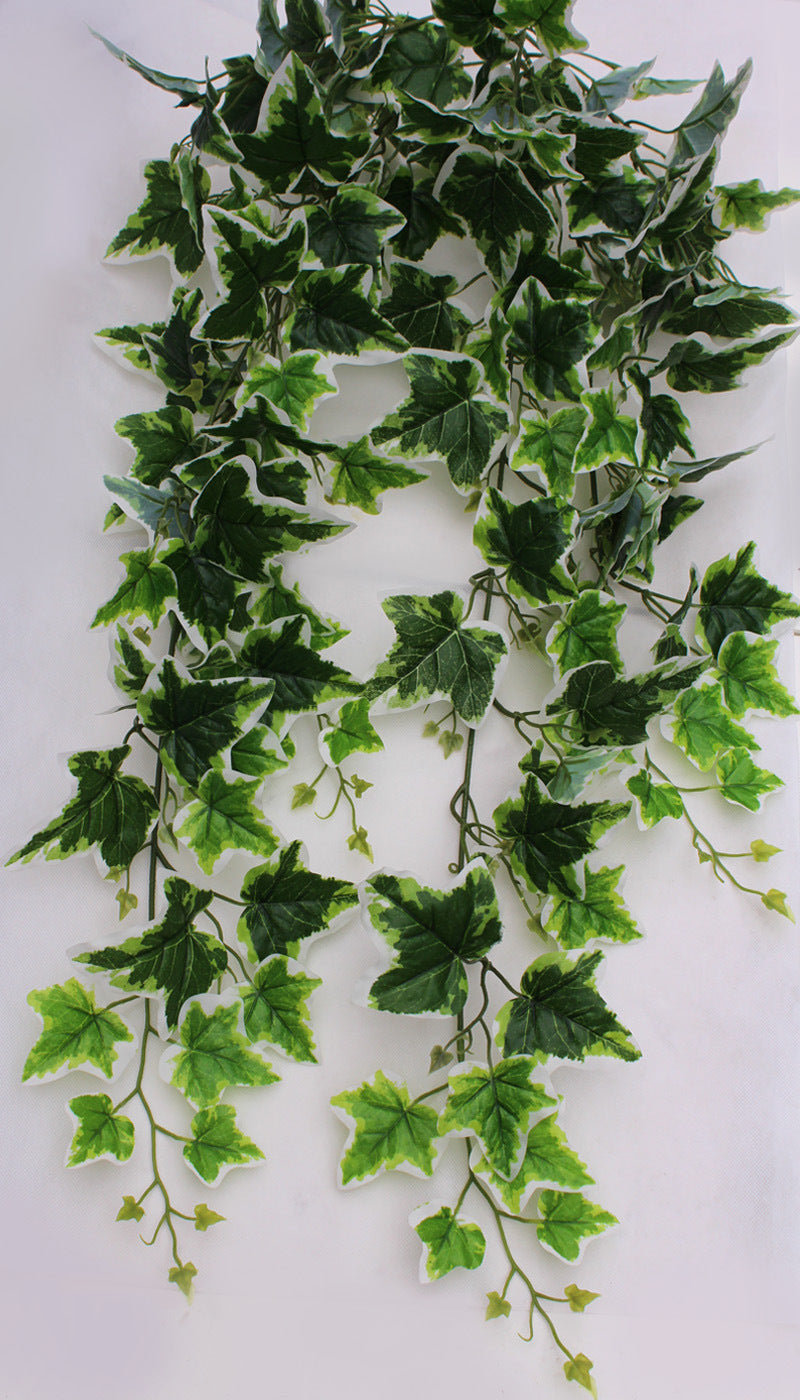 Simulation Green Ivy Plant,  Artificial White Edge Leaf,  faux wall hanging plant, decorative ivy