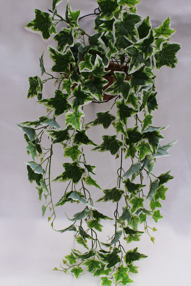 Simulation Green Ivy Plant,  Artificial White Edge Leaf,  faux wall hanging plant, decorative ivy
