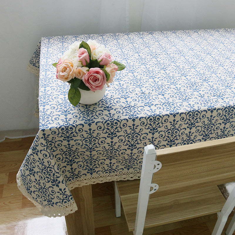 Classic cotton linen tablecloth, timeless patterns