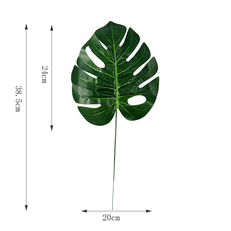 Faux green plant leaves, elegant decor, elephant ears plant, Creative vases, Turtle shell shape leaves, single leaf