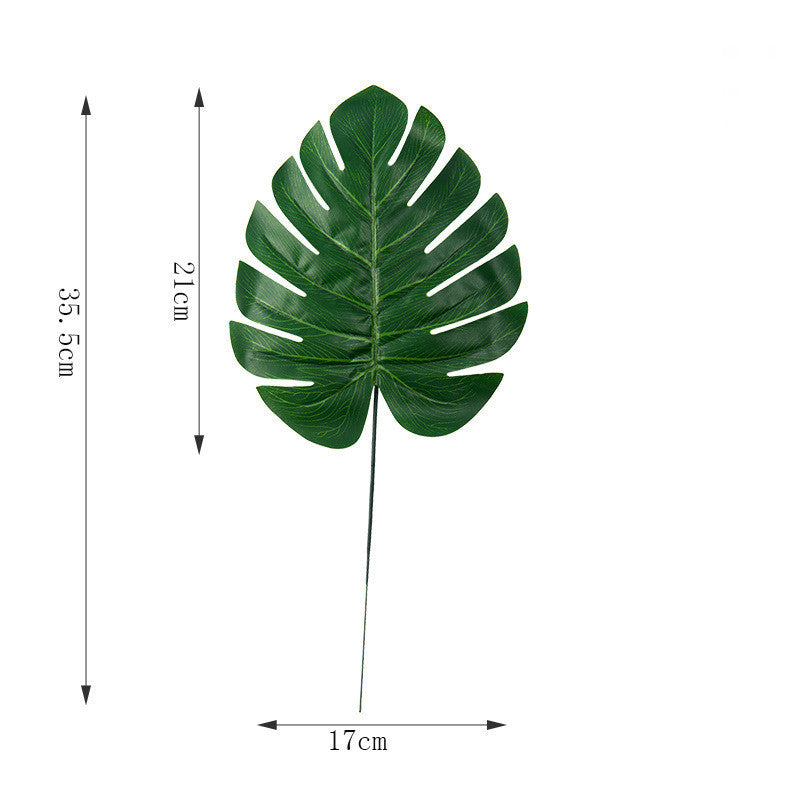 Faux green plant leaves, elegant decor, elephant ears plant, Creative vases, Turtle shell shape leaves, single leaf