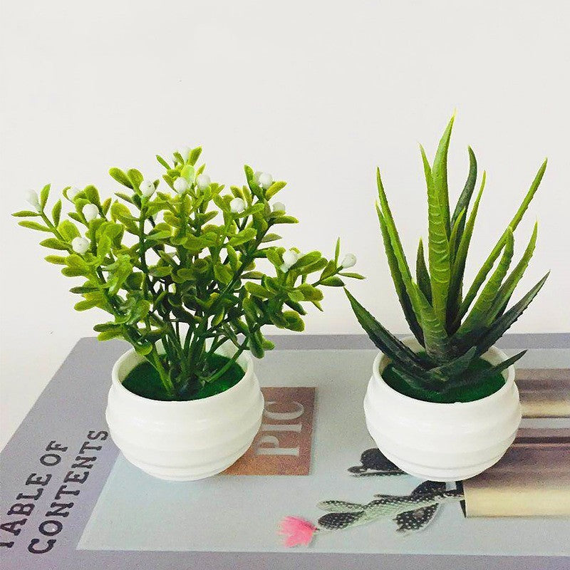 Faux plant, desk decor, Green makes me happy, Office Desktop, bathroom plant, Trinket pot plant