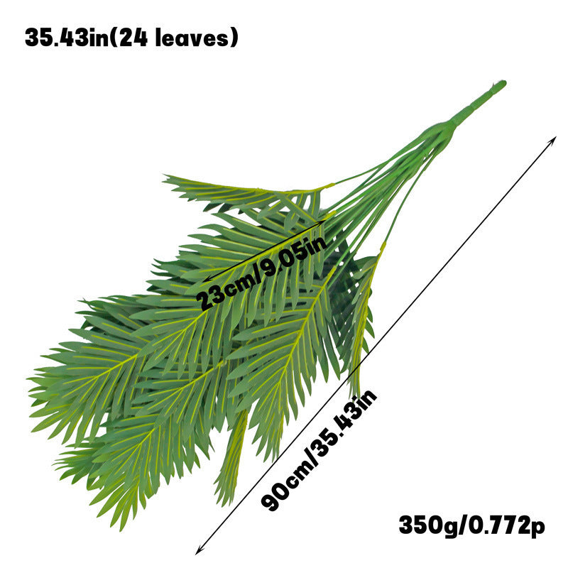 Simulation lush plant 12-24 leaves, tall faux plant, indoor garden, variegated leaves