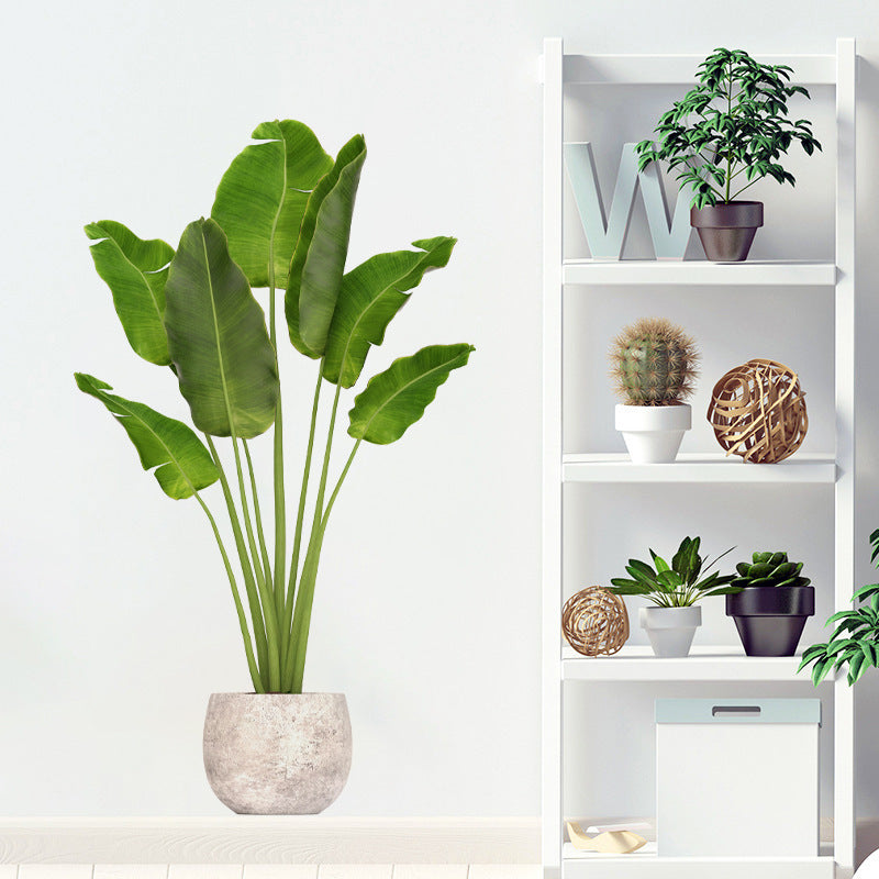 Green Plant Potted Simulation Wall Stickers Bedroom Living Room Entrance Home Wall Decoration